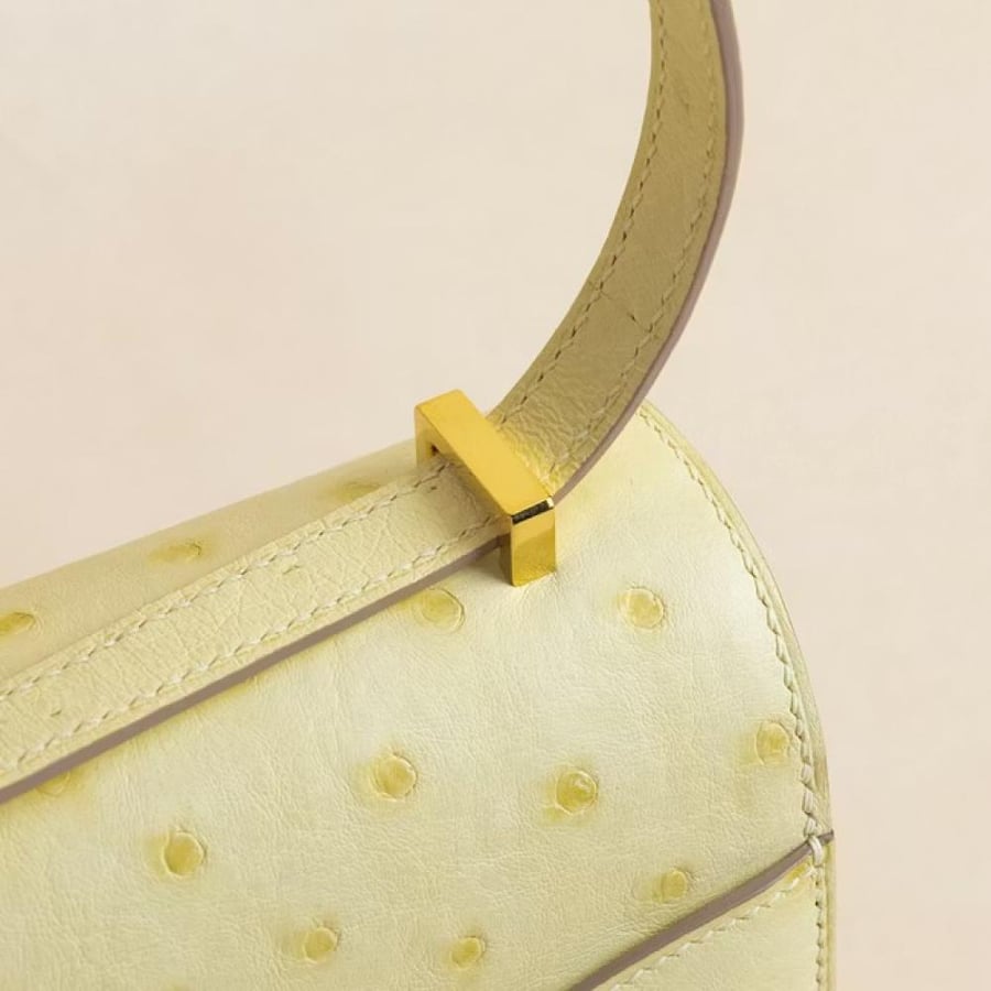 Constance 18CM Ostrich 0Y Limoncello GHW