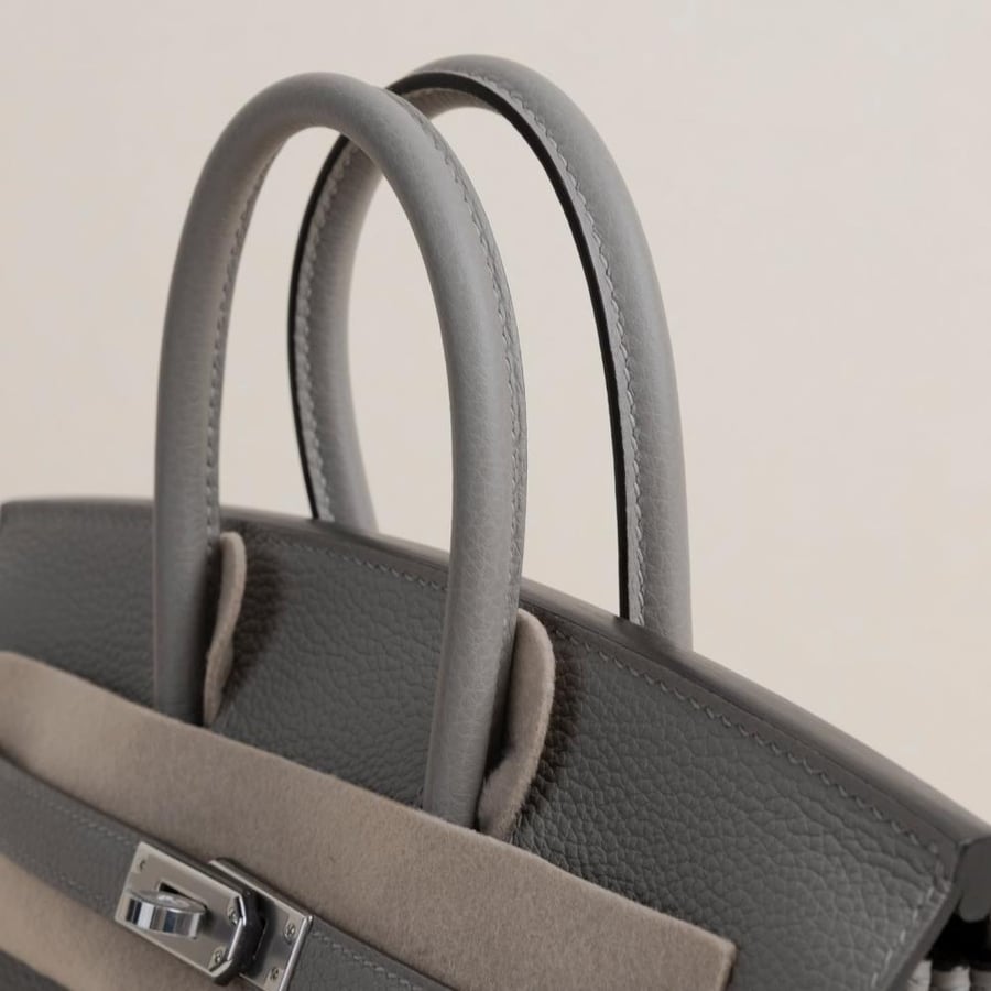 Birkin 25cm Togo M8 Gris asphalte PHW