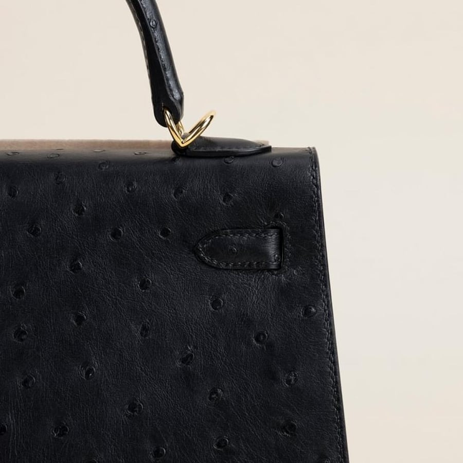 Kelly25 Ostrich CC89 Noir