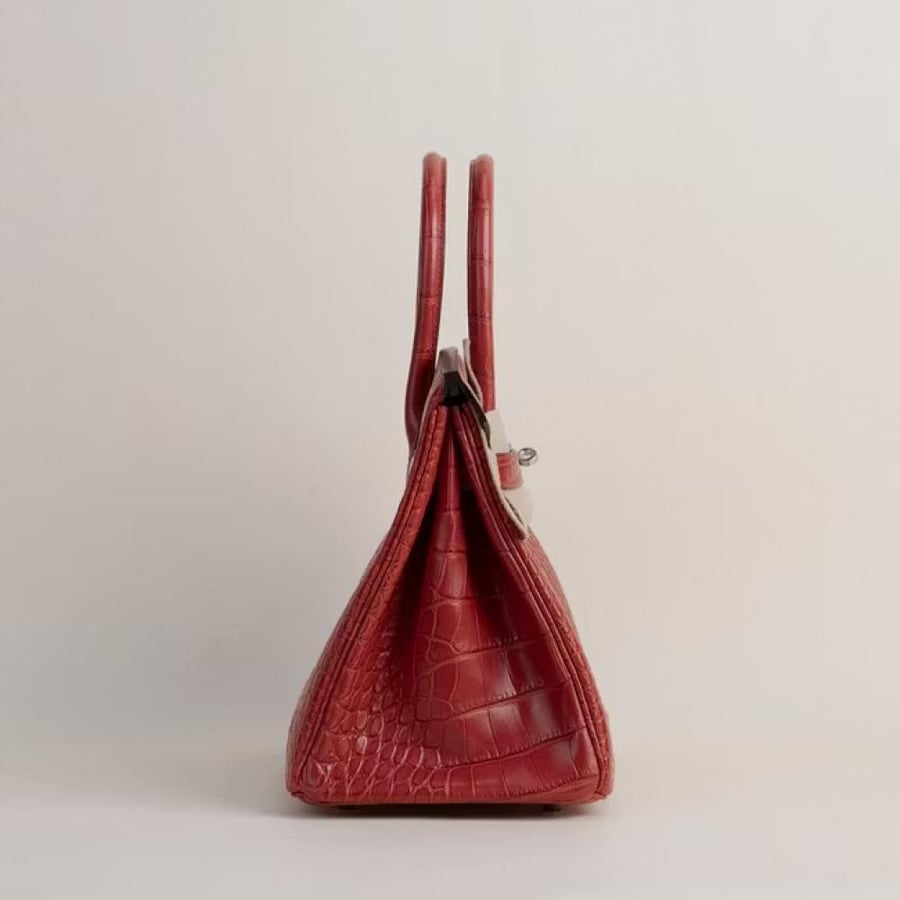 Birkin 30cm Matte Alligator Crocodile D5 Geranium PHW