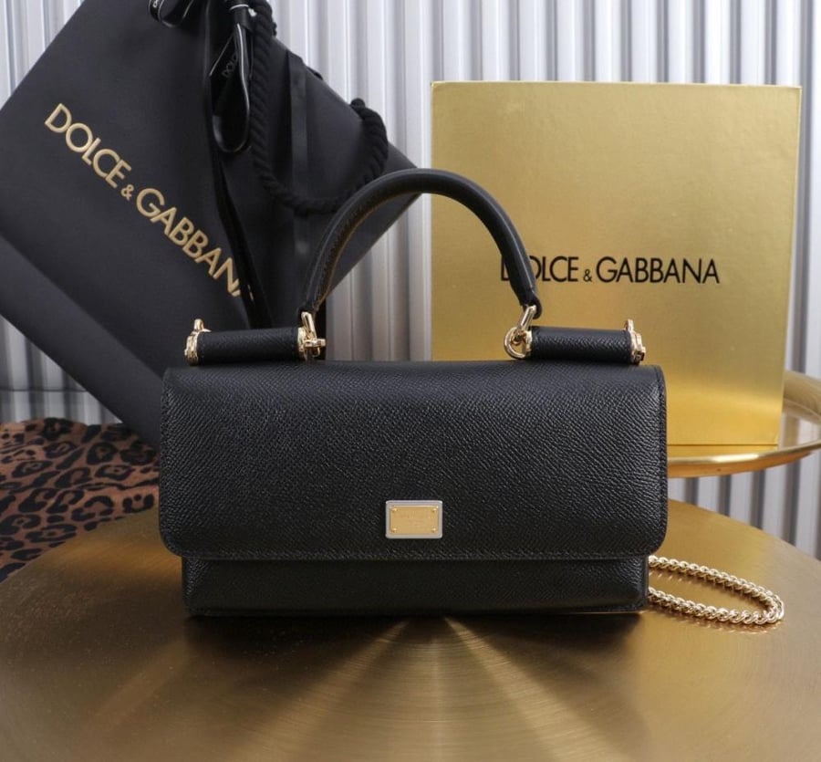 Dauphine-print calfskin mini bag