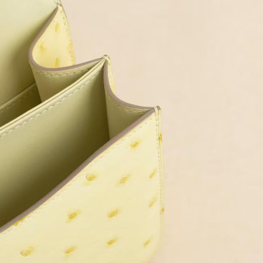 Constance 18CM Ostrich 0Y Limoncello GHW