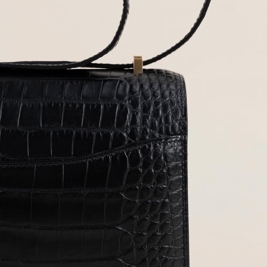 Constance 18CM Matte Alligator Crocodile 89 Noir GHW