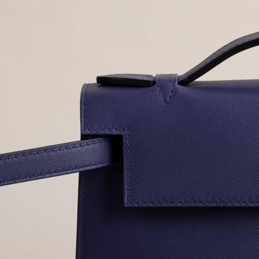 Kelly pochette Swift  73 Bleu sapphire GHW