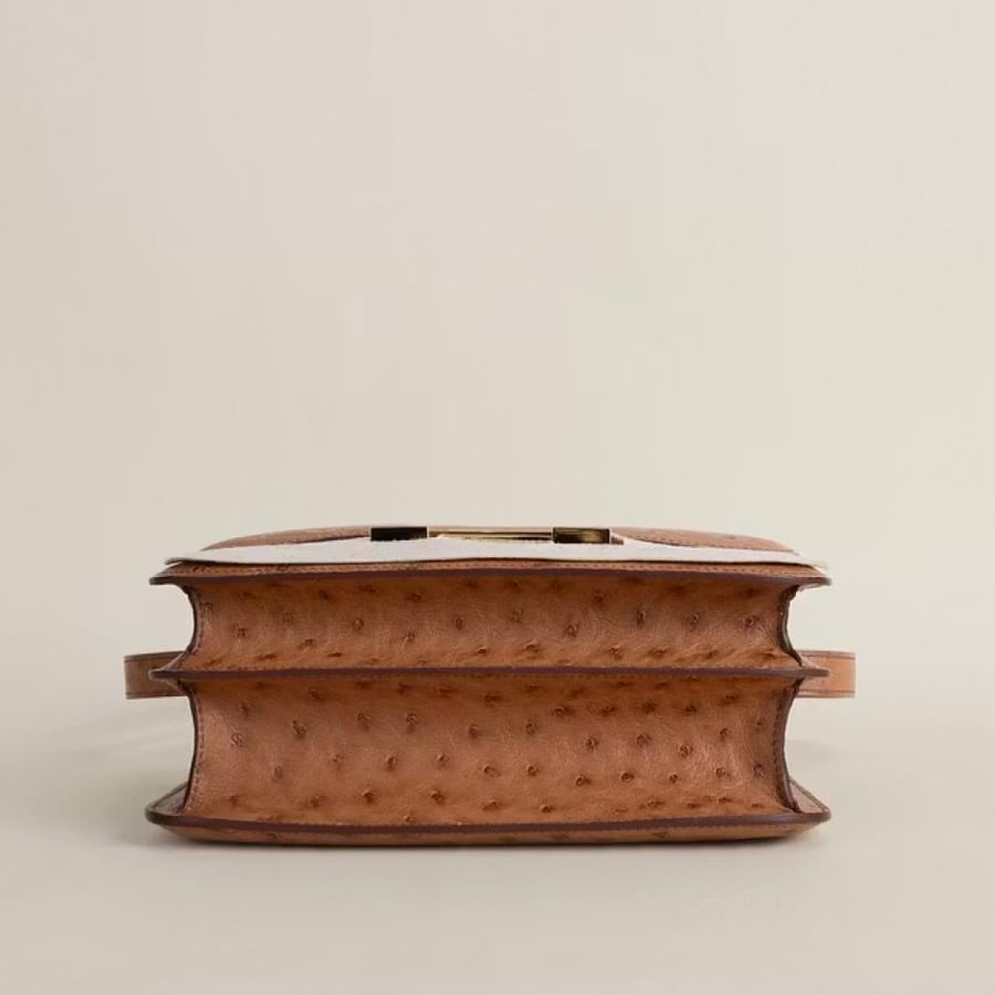 Constance 24CM Ostrich 35 Cognac GHW