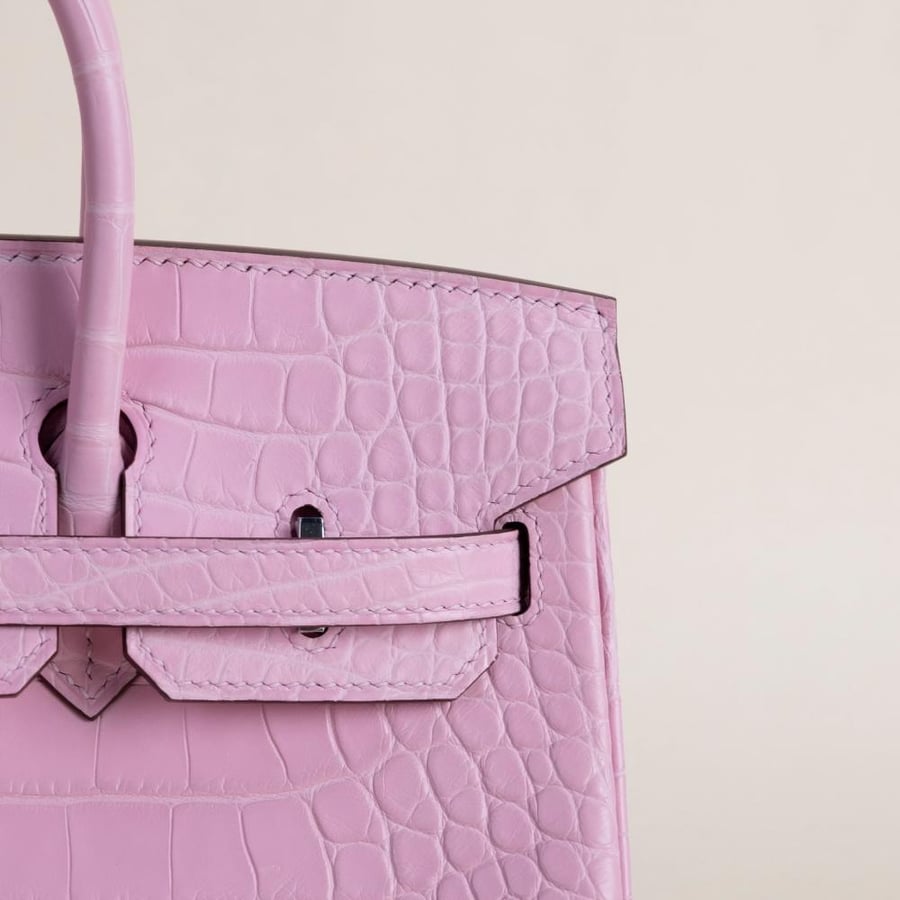 Birkin 25cm Matte Alligator Crocodile 5P Pink PHW