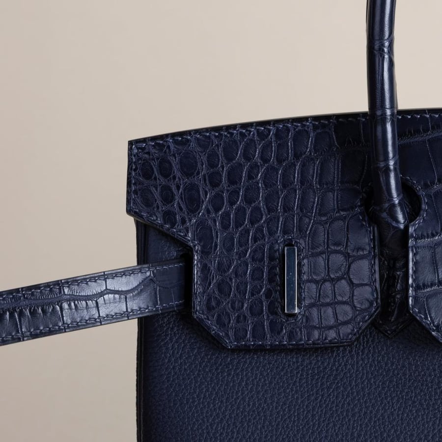 Birkin 30cm Touch  Togo/Malte Alligator 2Z Blue nuit PHW