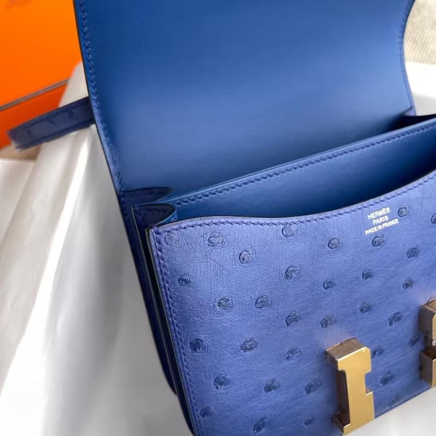 Constance 18CM Ostrich 7T BlueElectrie Gold