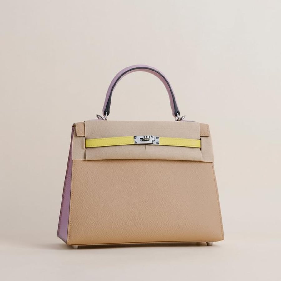 Kelly25 Epsom 0M Chai/1Z jaune poussin/X9 Mauve sylyestre