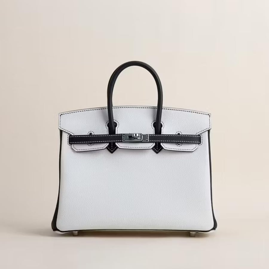 Birkin 25cm Togo 01 Blanc/ 89 Noir PHW