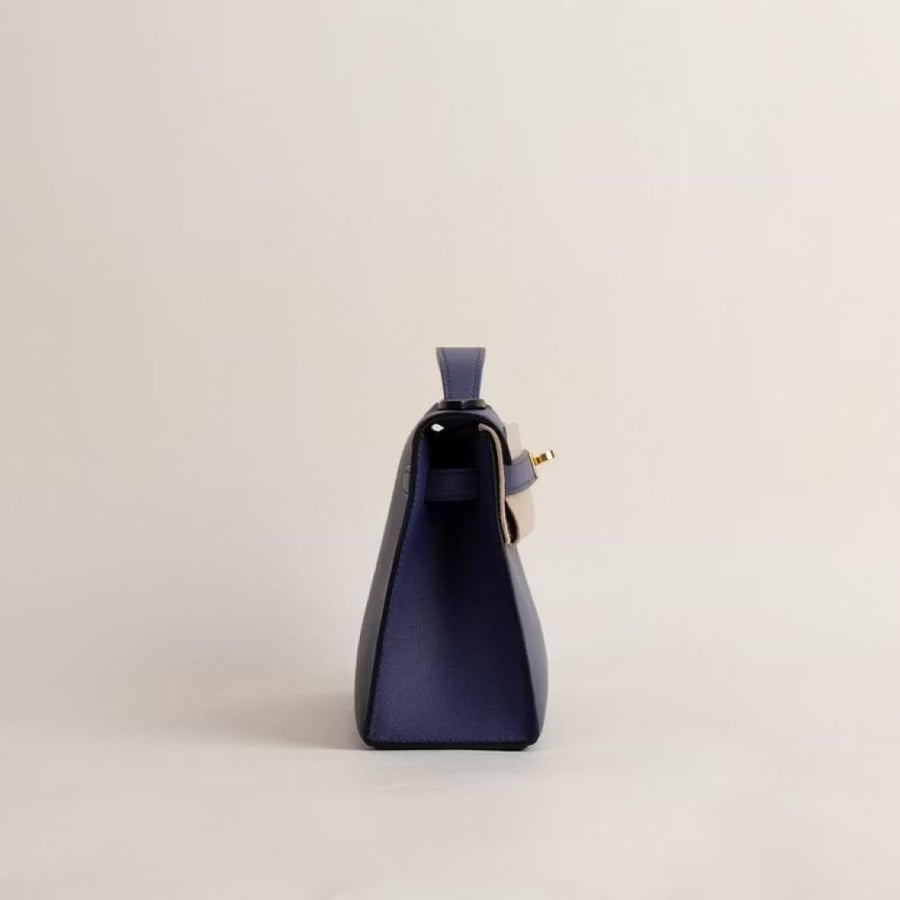 Kelly pochette Swift  73 Bleu sapphire GHW