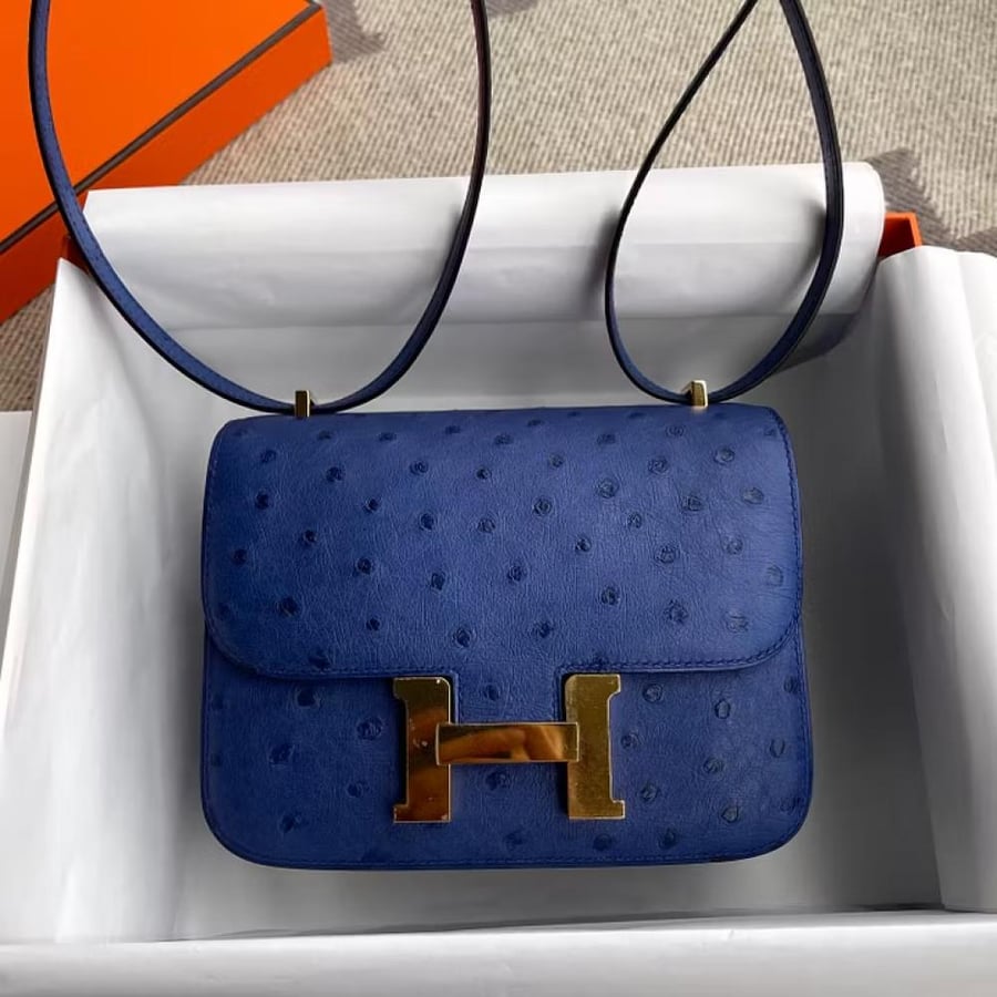 Constance 18CM Ostrich 7T BlueElectrie Gold