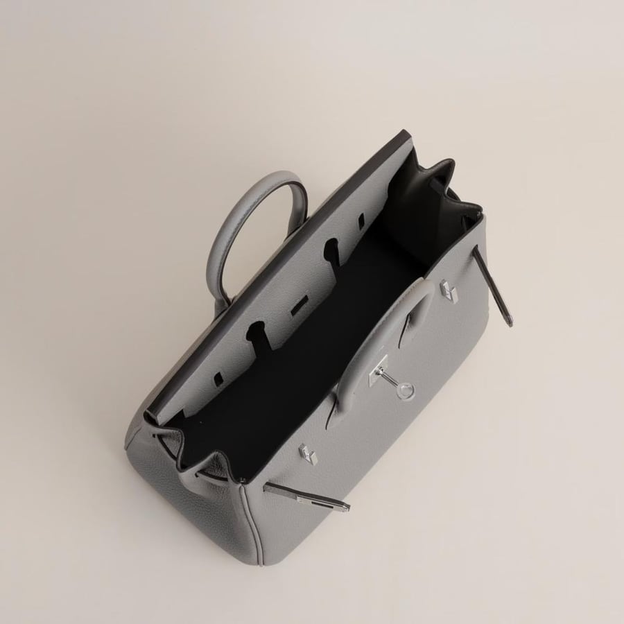 Birkin 25cm Togo M8 Gris asphalte PHW