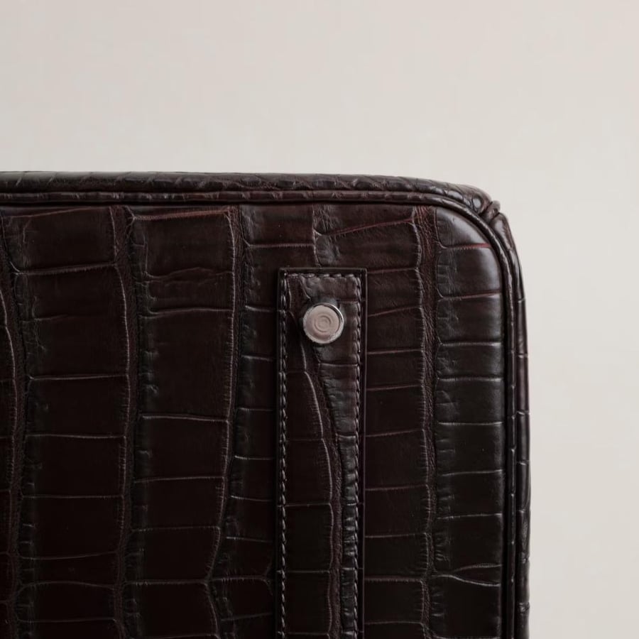 Birkin 35cm Matte Porosus Crocodile 47 Chocolate GHW
