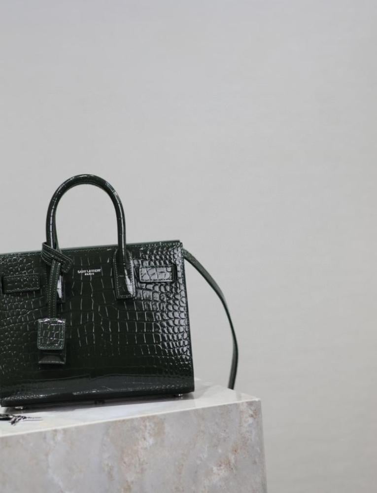 Classic Sac de Jour Nano in Crocodile-Embossed Shiny Leather