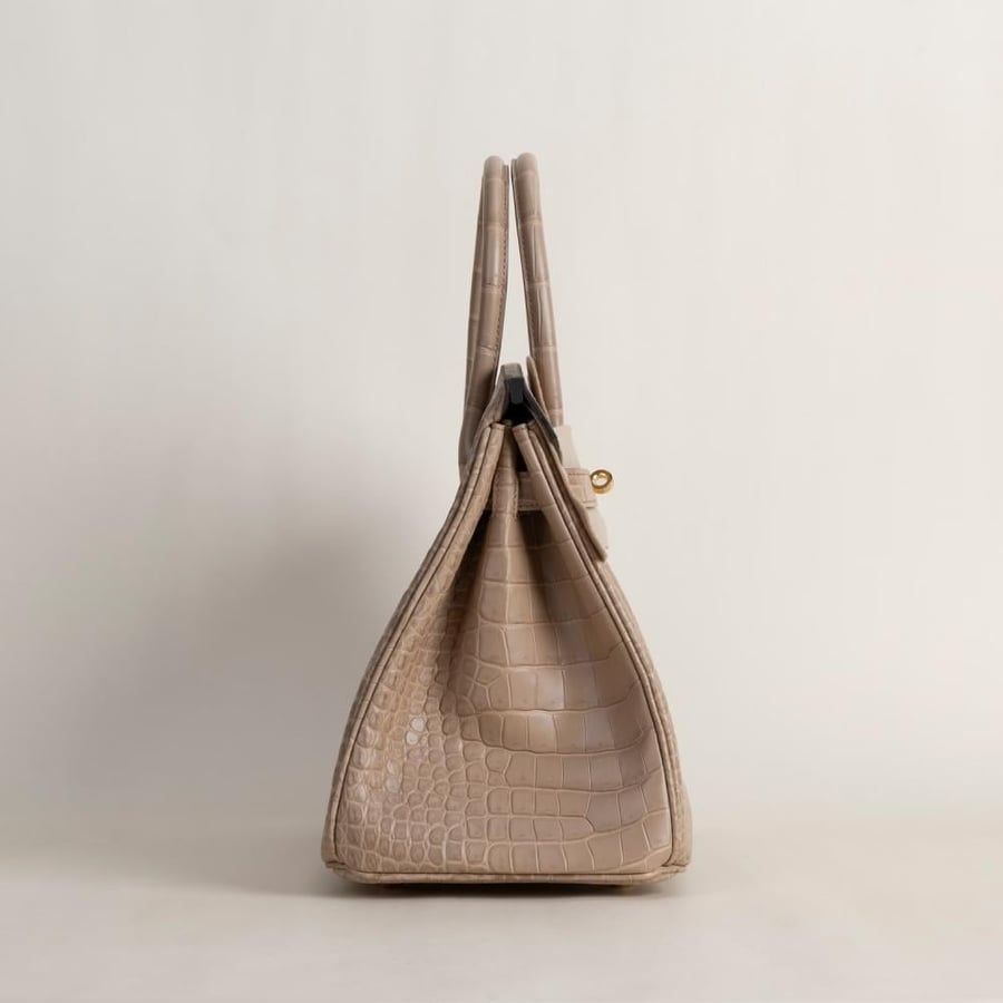 Birkin 30cm Matte Porosus Crocodile 0M Chai GHW