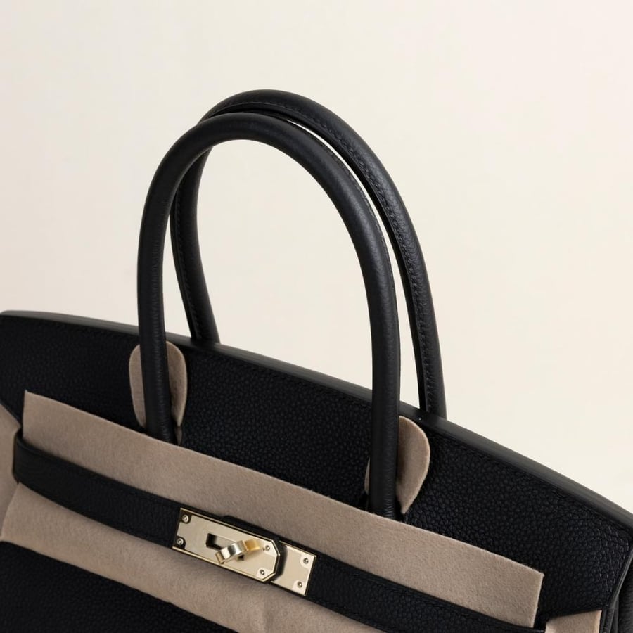 Birkin 30cm Togo 89 Noir Permabrass hardware