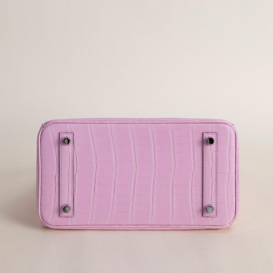 Birkin 25cm Matte Alligator Crocodile 5P Pink PHW