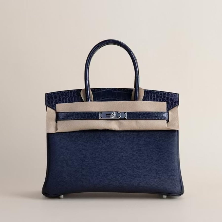 Birkin 30cm Touch  Togo/Malte Alligator 2Z Blue nuit PHW