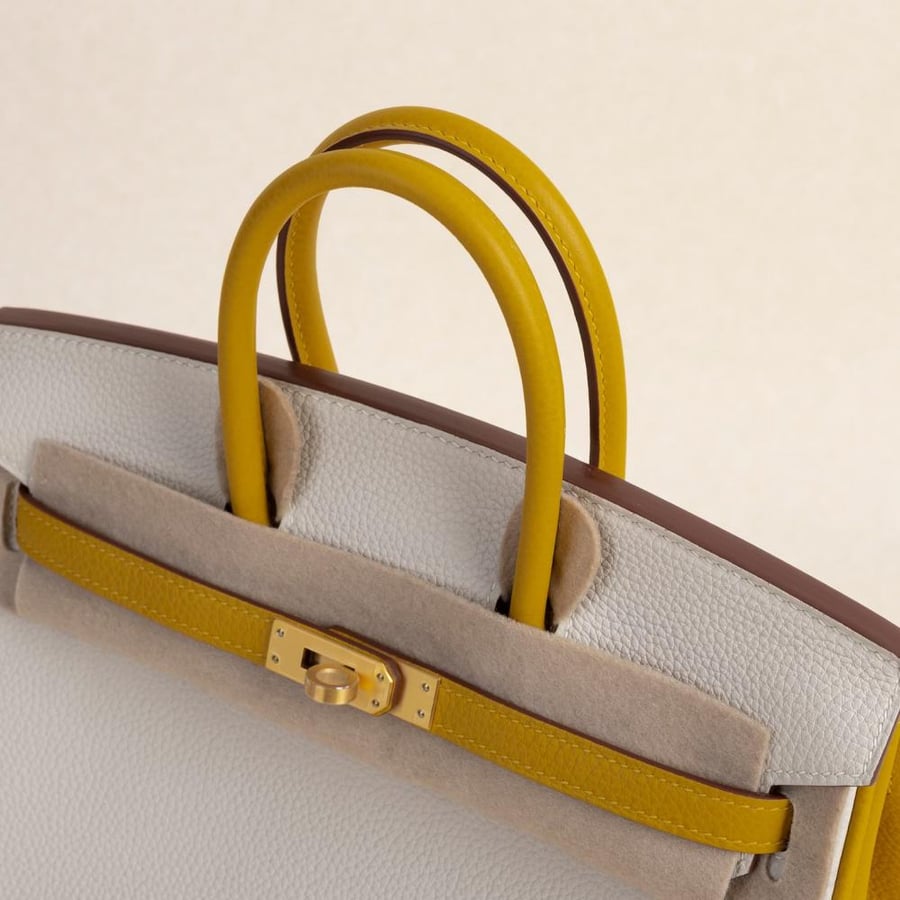 Birkin 25cm Togo CC10 chalk/9D Yellow GHW