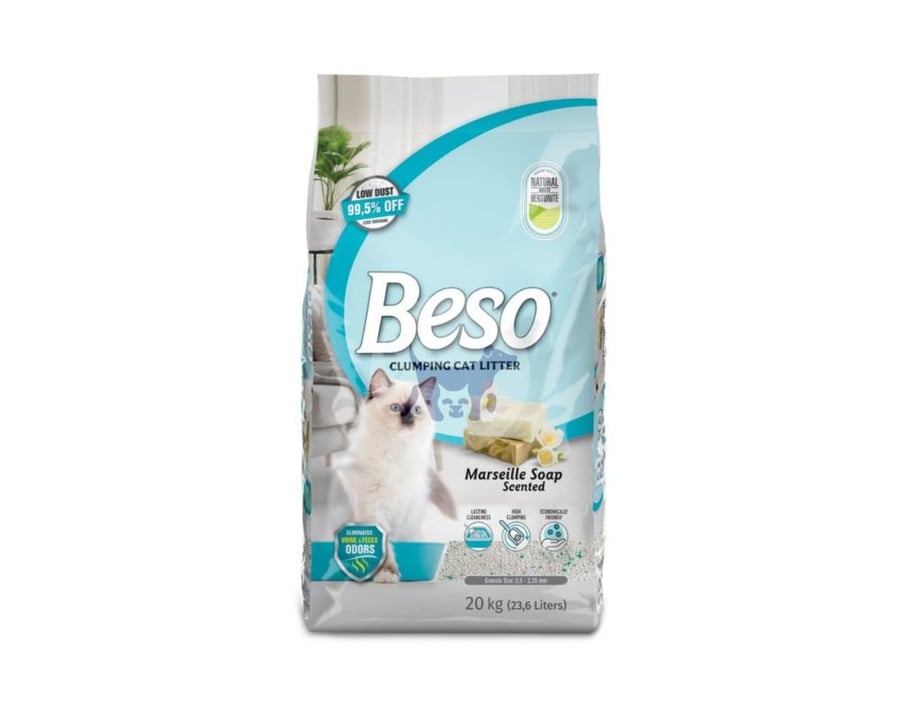 بيسو رمل عالي التكتل للقطط بروائح متعددة 20kg