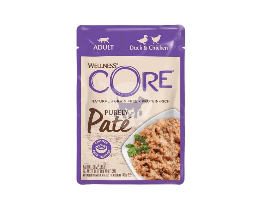 ويلنس كور طعام رطب للقطط باتيه الدجاج والبط 85g