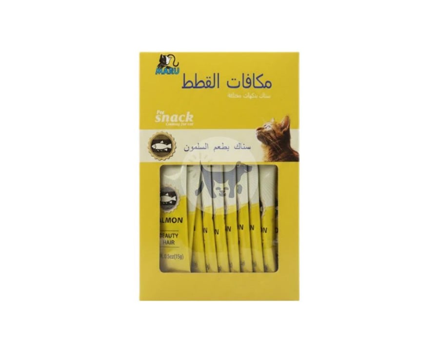 مارو مكافات كريمية للقطط بالسلمون لفراء اجمل