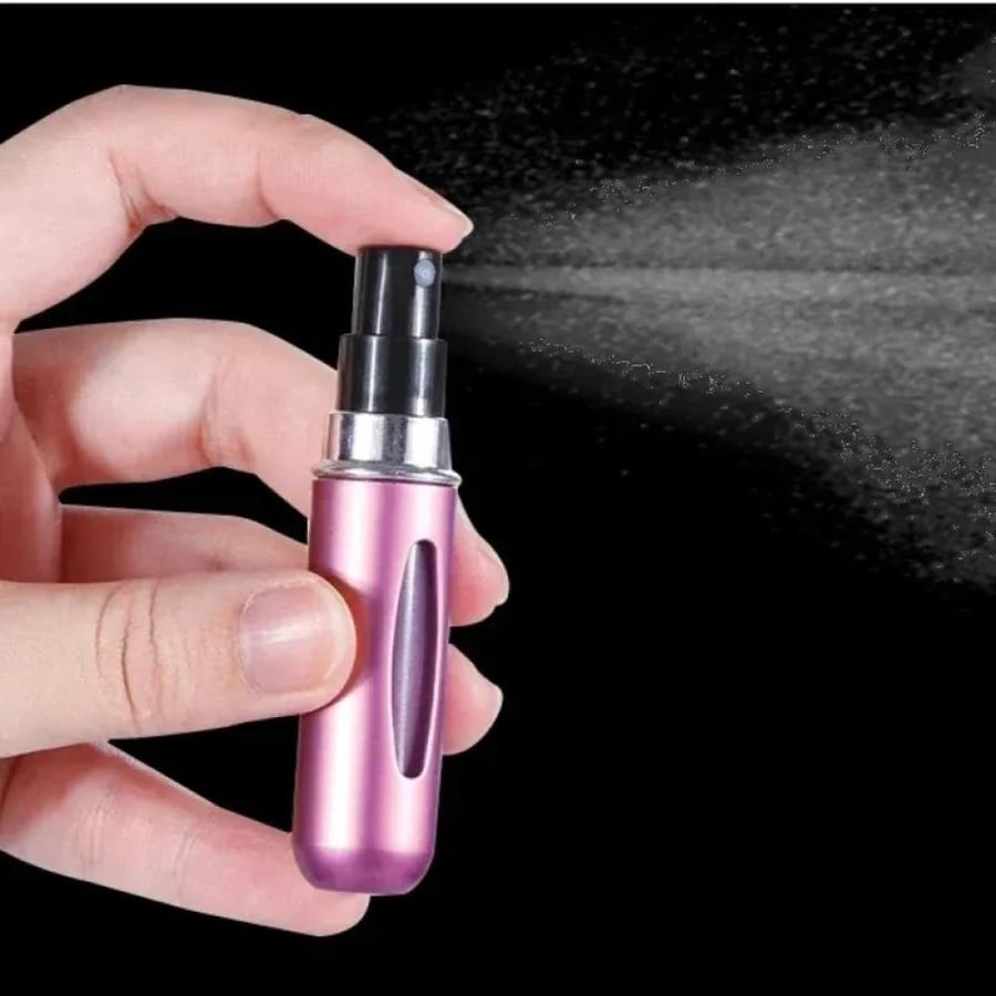 Portable refillable perfume container