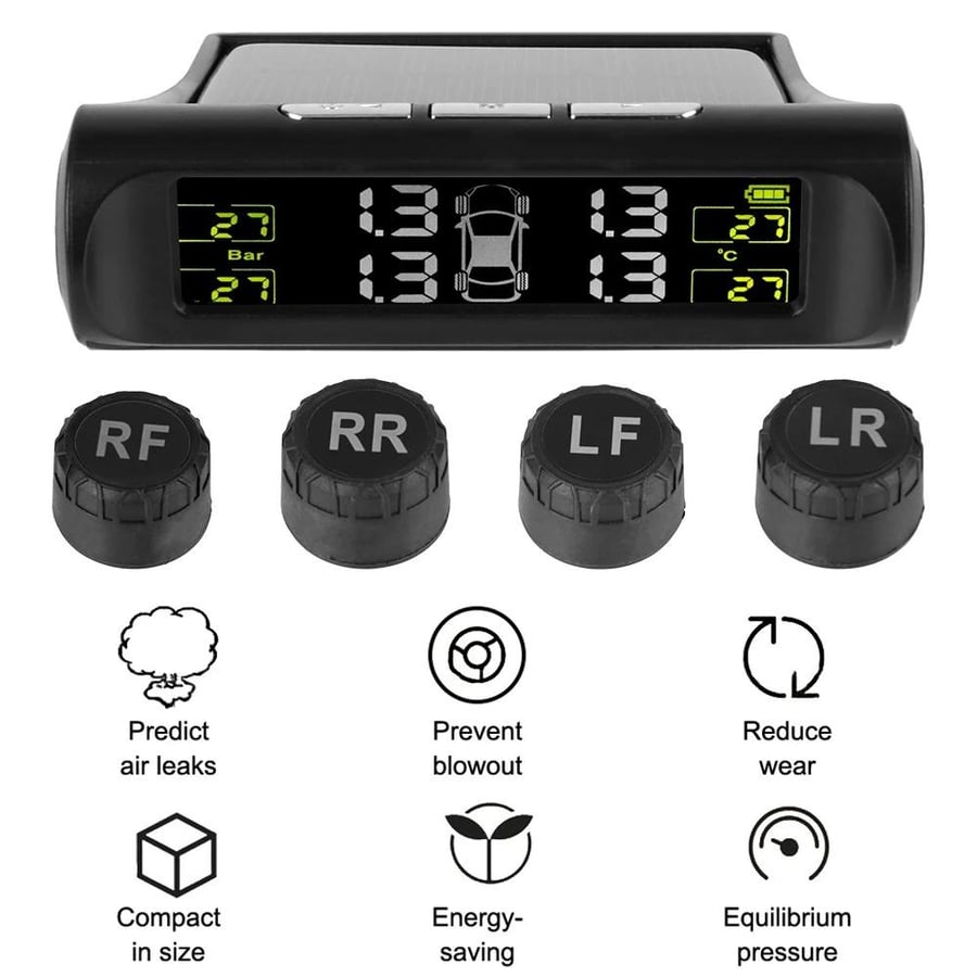 Tire pressure sensor set (4 pieces) — TPMS solar/USB