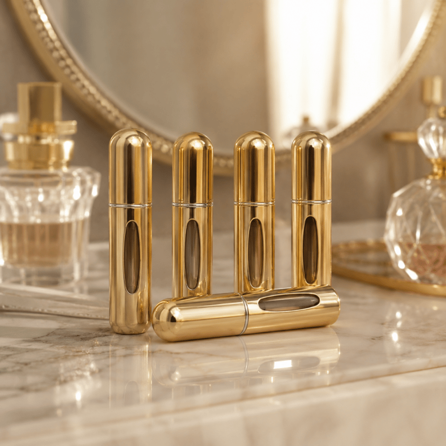 Portable refillable perfume container