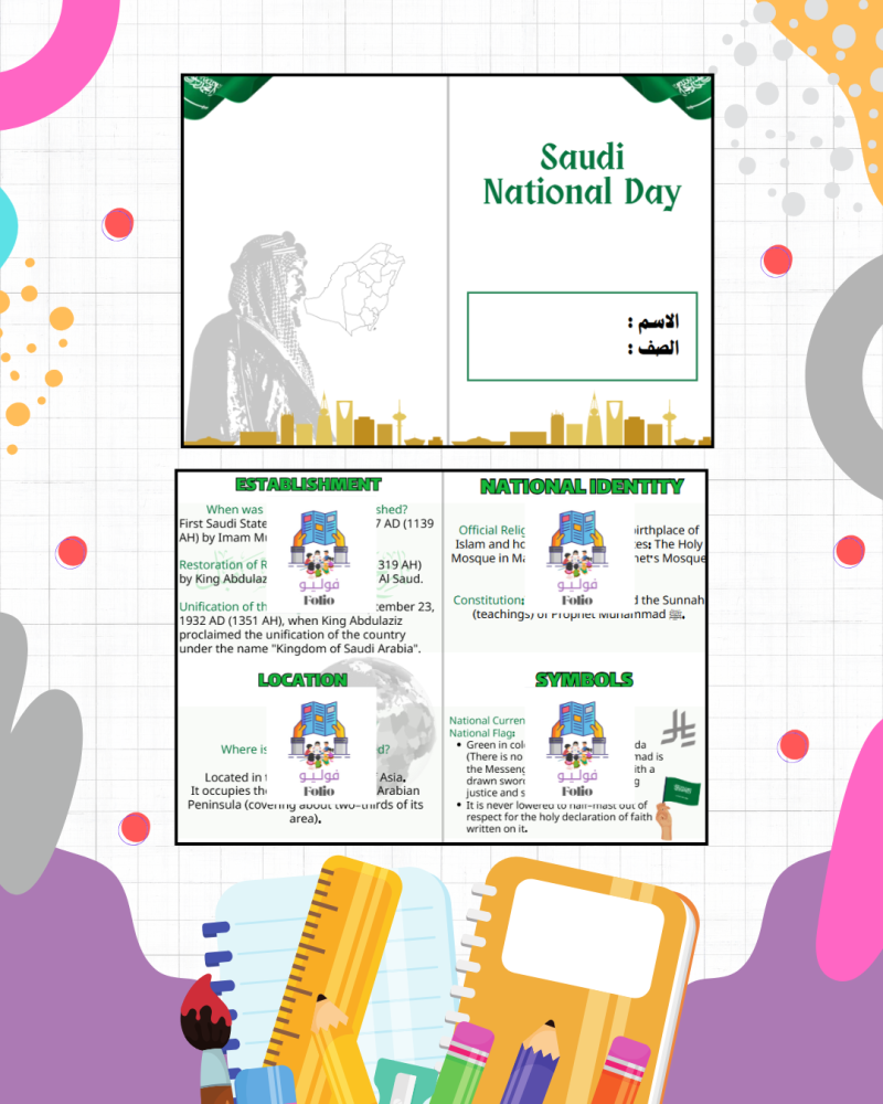 مطوية اليوم الوطني بالانجليزي3 PDF | جاهز للطباعة