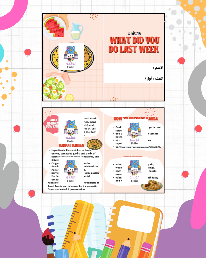 Unit 16 Brochure: What Did You Do Last Week - English - First Intermediate