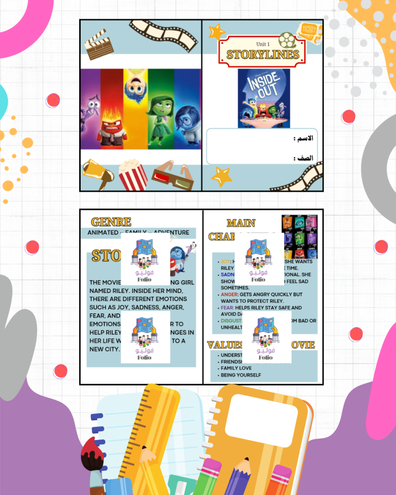 مطوية Storylines inside out.Unit 1 - انجليزي - خامس PDF | جاهزة للطباعة