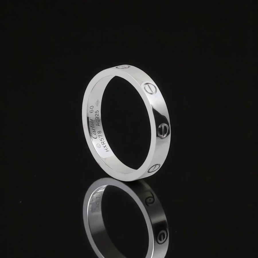 Silver ring Cartier / Cartier men's shiny super master slim
