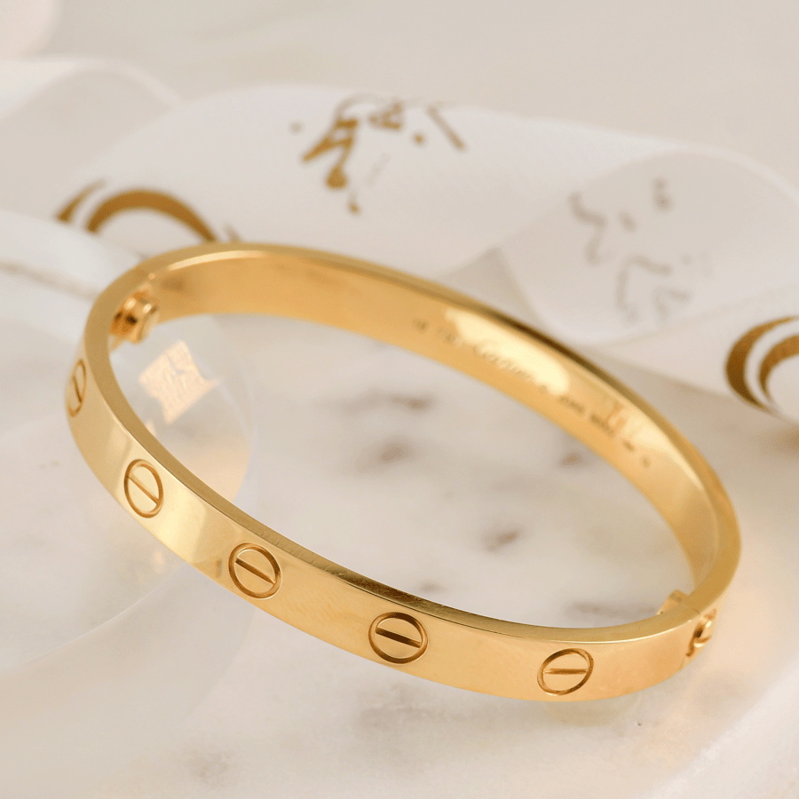 سواره ذهب عريضة بتصميم مفك براغي كارتير | CARTIER عيار 18
