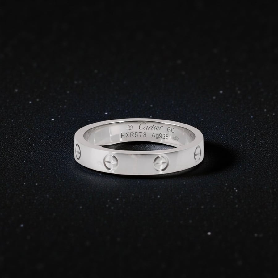 Silver ring Cartier / Cartier men's shiny super master slim