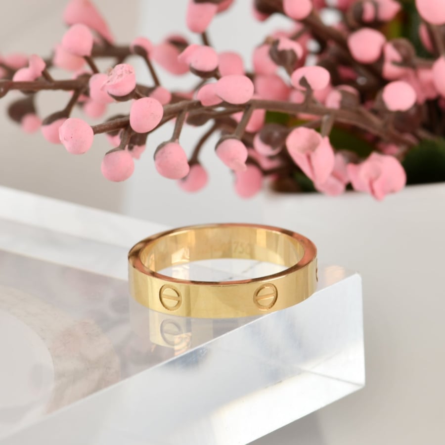 دبله ذهب رفيع بدوائر محفورة كارتير | CARTIER عيار 18