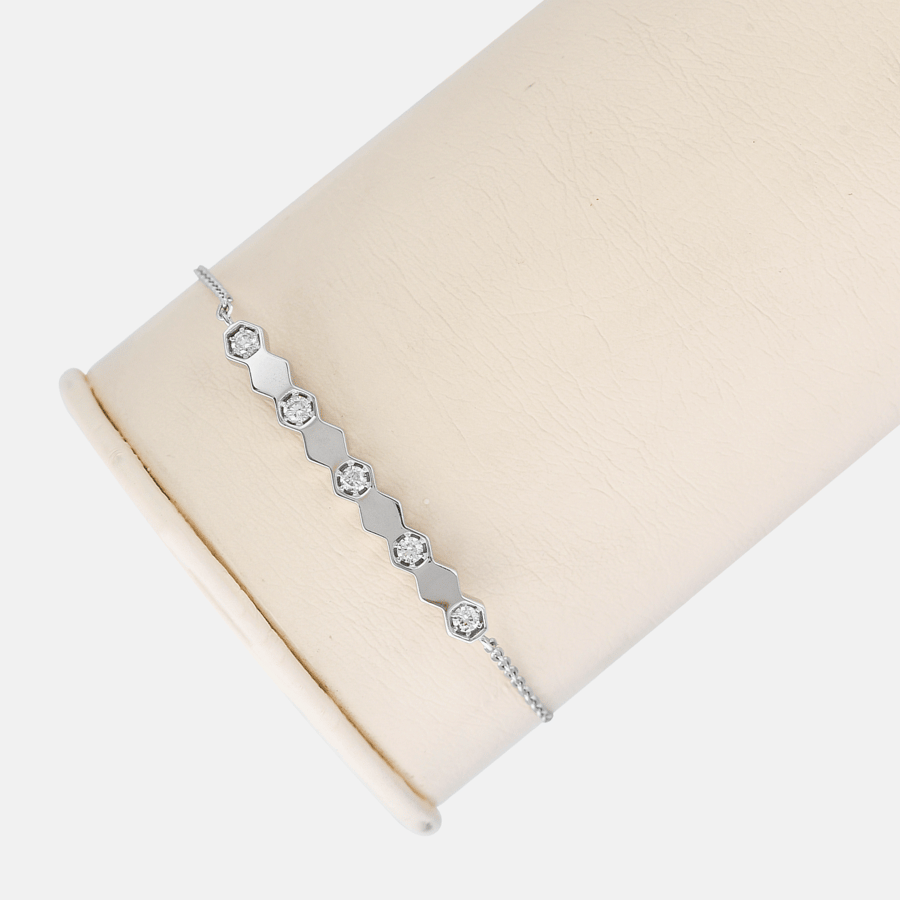 White gold bracelet with hexagonal design | CHAUMET 18 karat