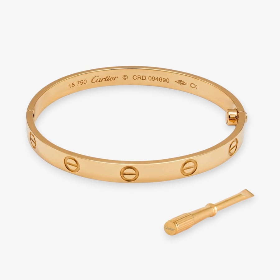 إسوارة كارتير Cartier LOVE الكلاسيكية من الذهب الأصفر الخالص - رمز الحب الخالد