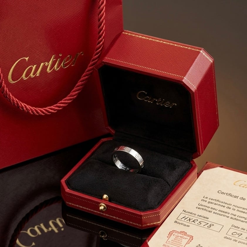 Silver ring Cartier / Cartier men's shiny super master slim
