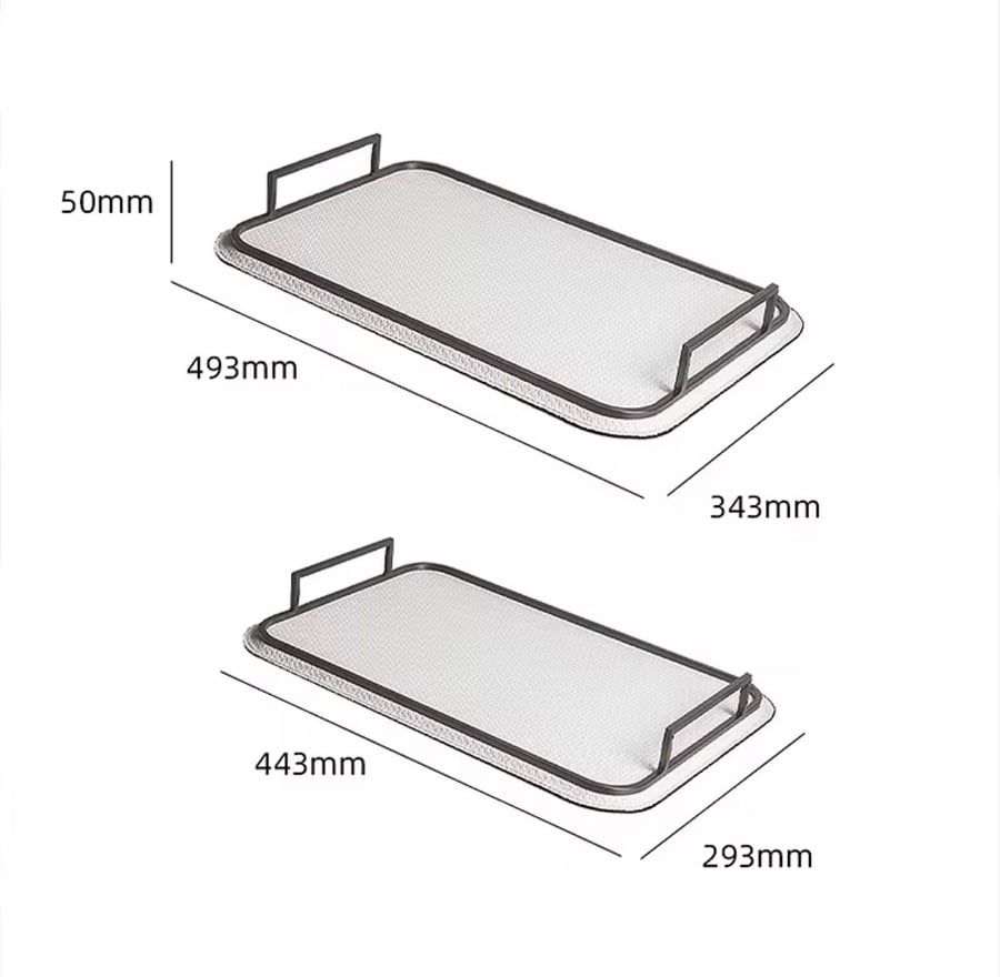 Large size leather serving tray
