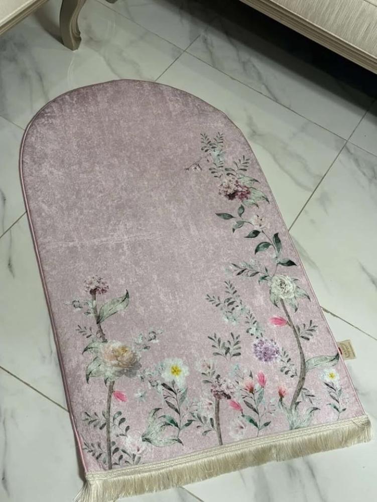سجاد حراري بطبعة الزهور  وردي