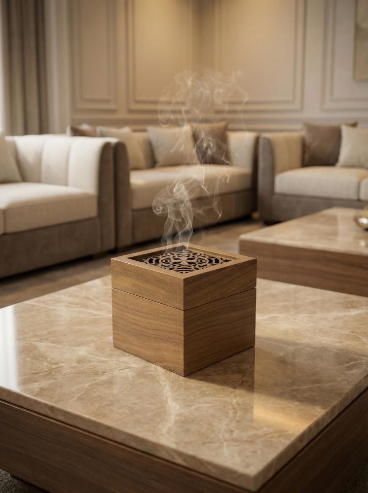 مبخرة فاخرة - تصميم الأبواب النجدية - خشب الجوز