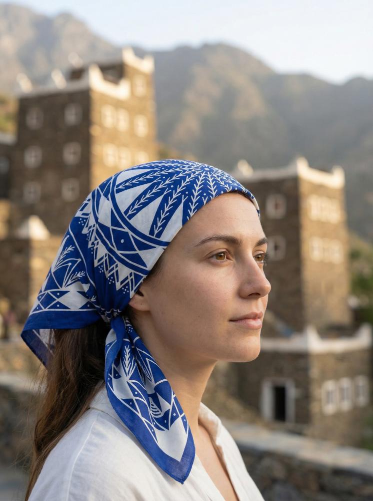 وشاح ثقافي – ألوان الجبل - أزرق