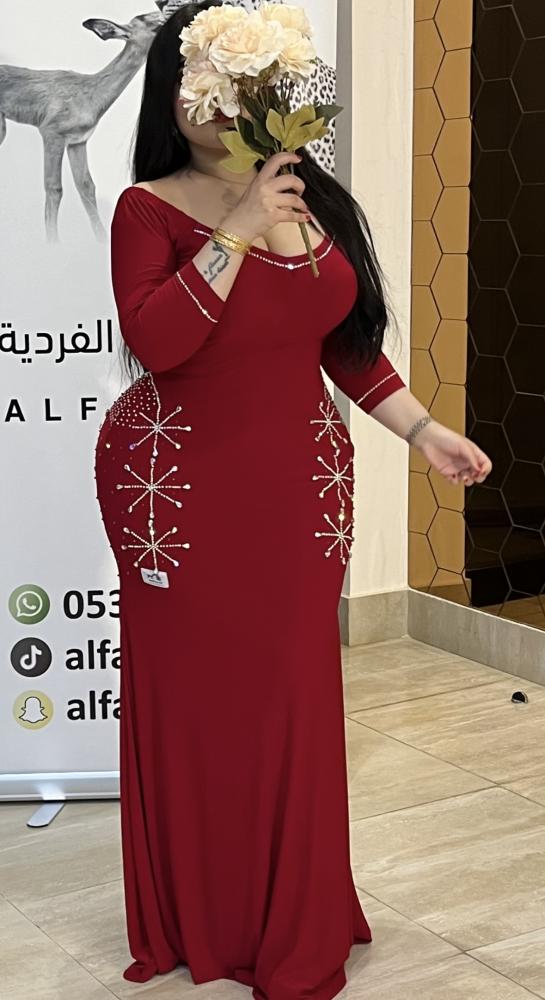 فستان احمر كرستال نمساوي