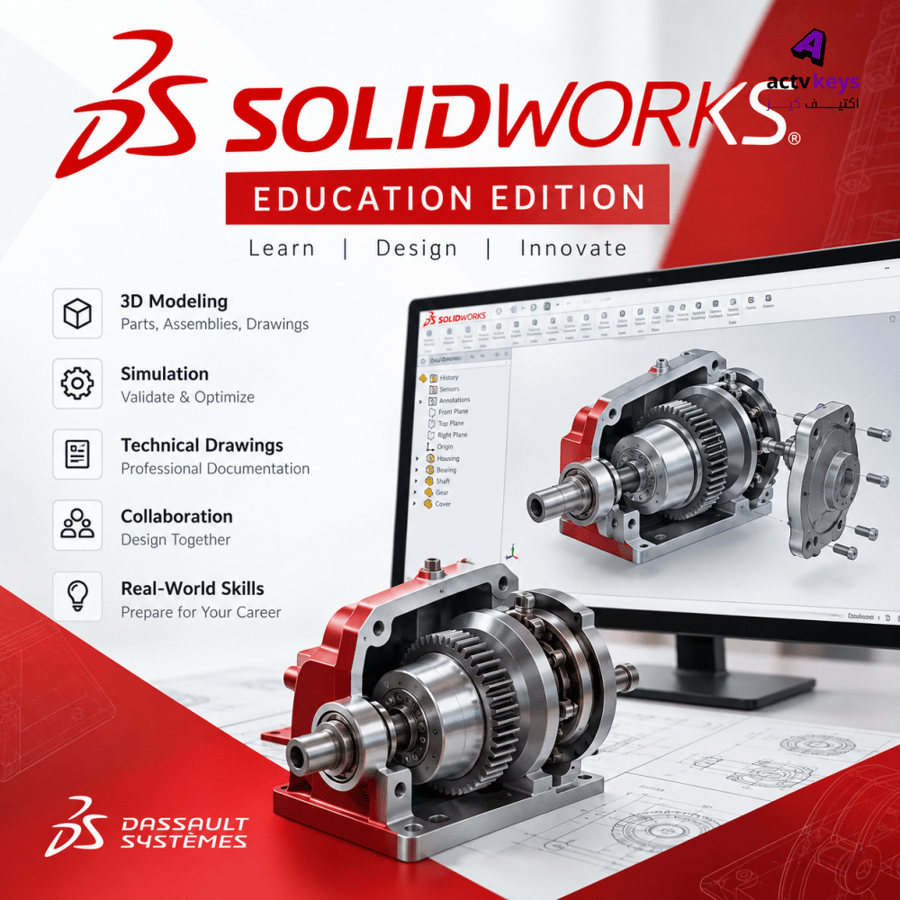 برنامج Solidworks Education سنة كامله