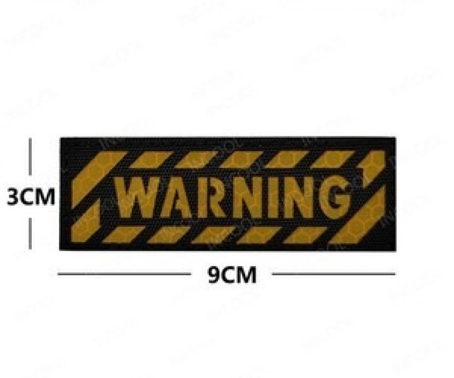 صورة شعار WARNING اصفر للملابس التكتيكية