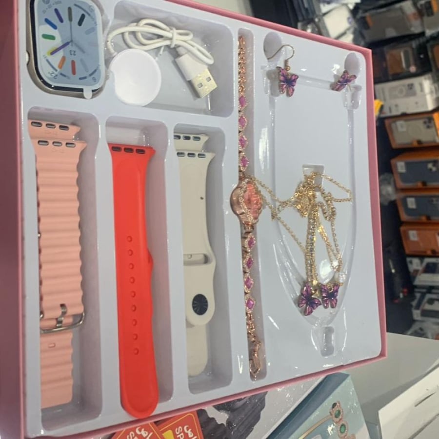 بكج ساعة ذكية مع إكسسوارات ، للسيدات
