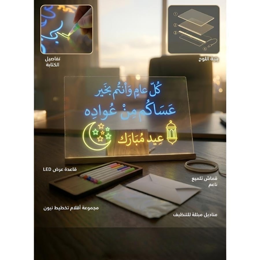 سبورة مضيئة Lucky Power مع أقلام ملونة