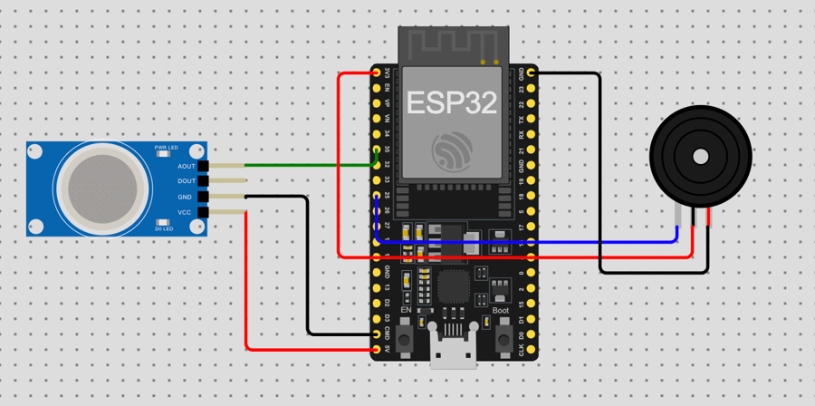 كيت إنذار غاز ESP32